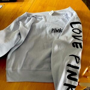 PINK sweat shirt off the shoulder. Super cute barely worn!